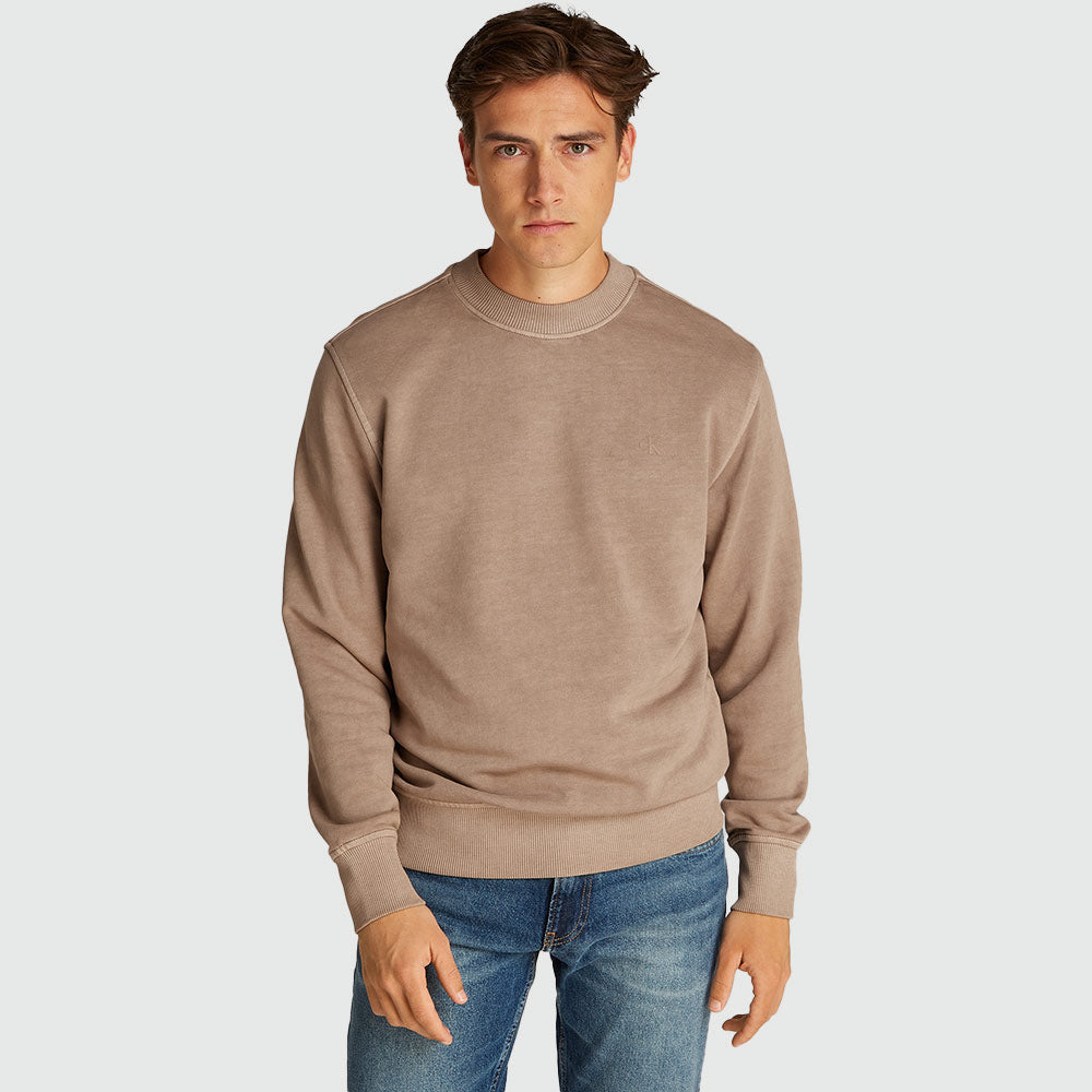 Washed Puff Print Sweatshirt - Taupe*