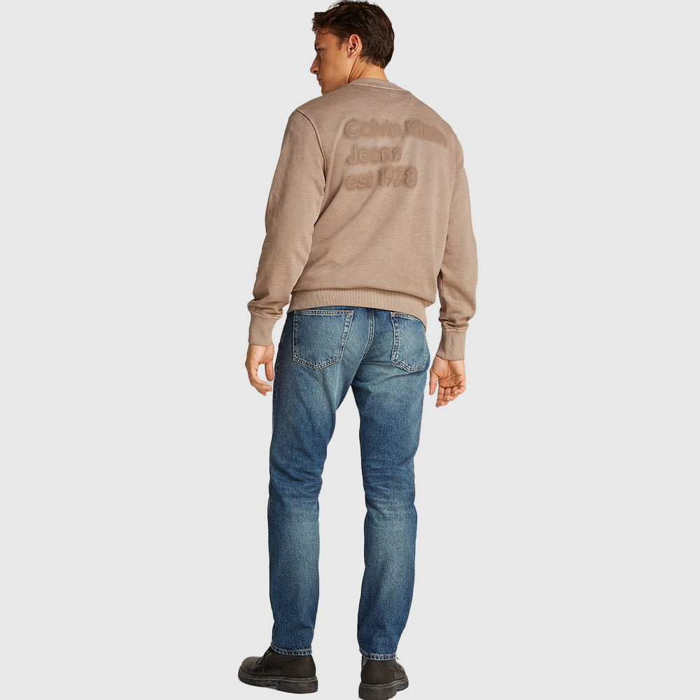 Washed Puff Print Sweatshirt - Taupe*
