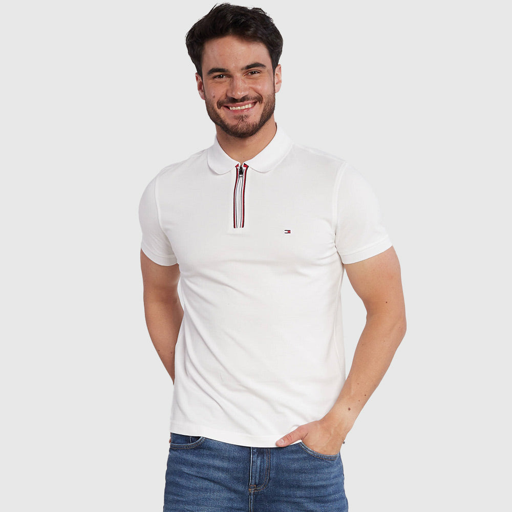 Zip Tip Slim Polo - White*