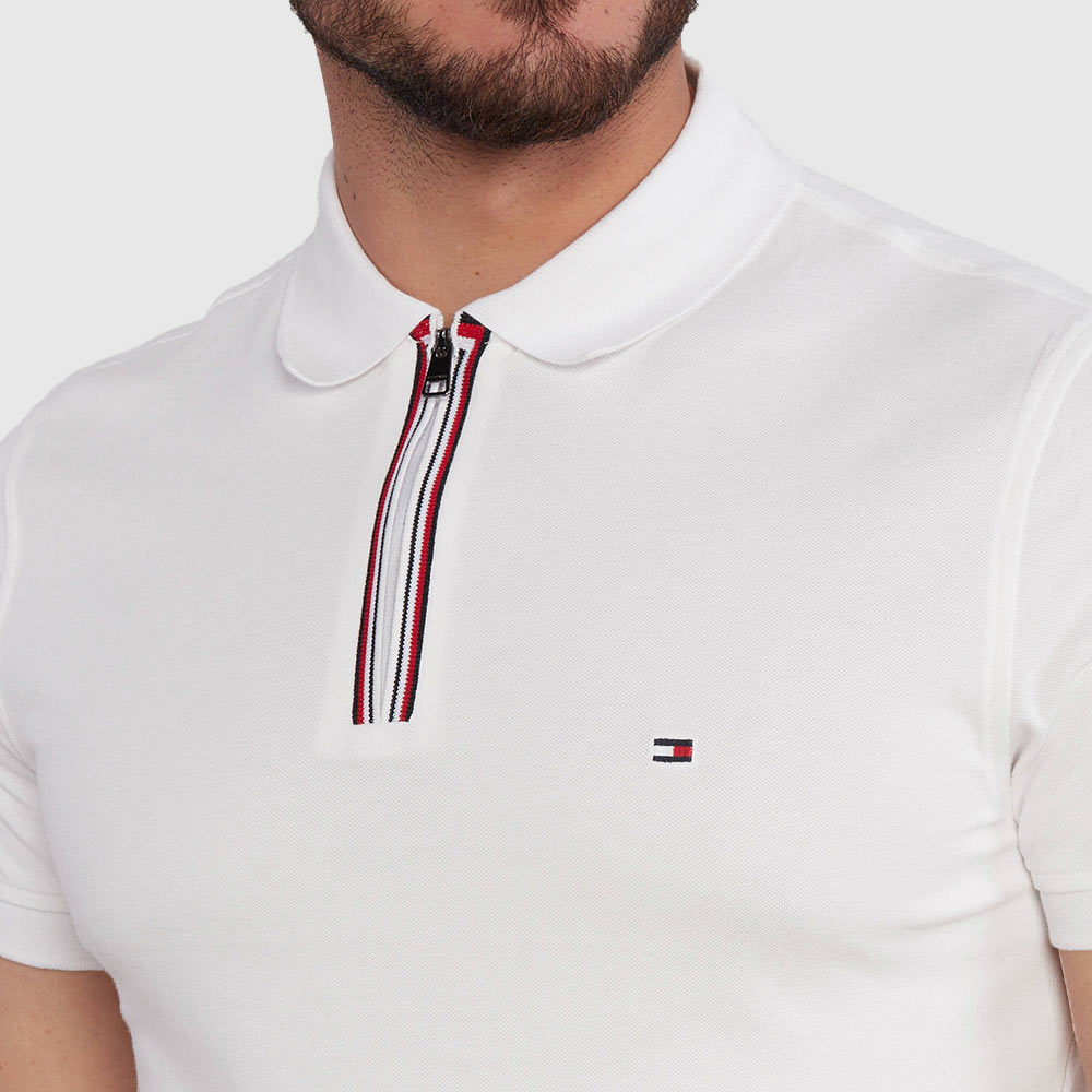 Zip Tip Slim Polo - White*