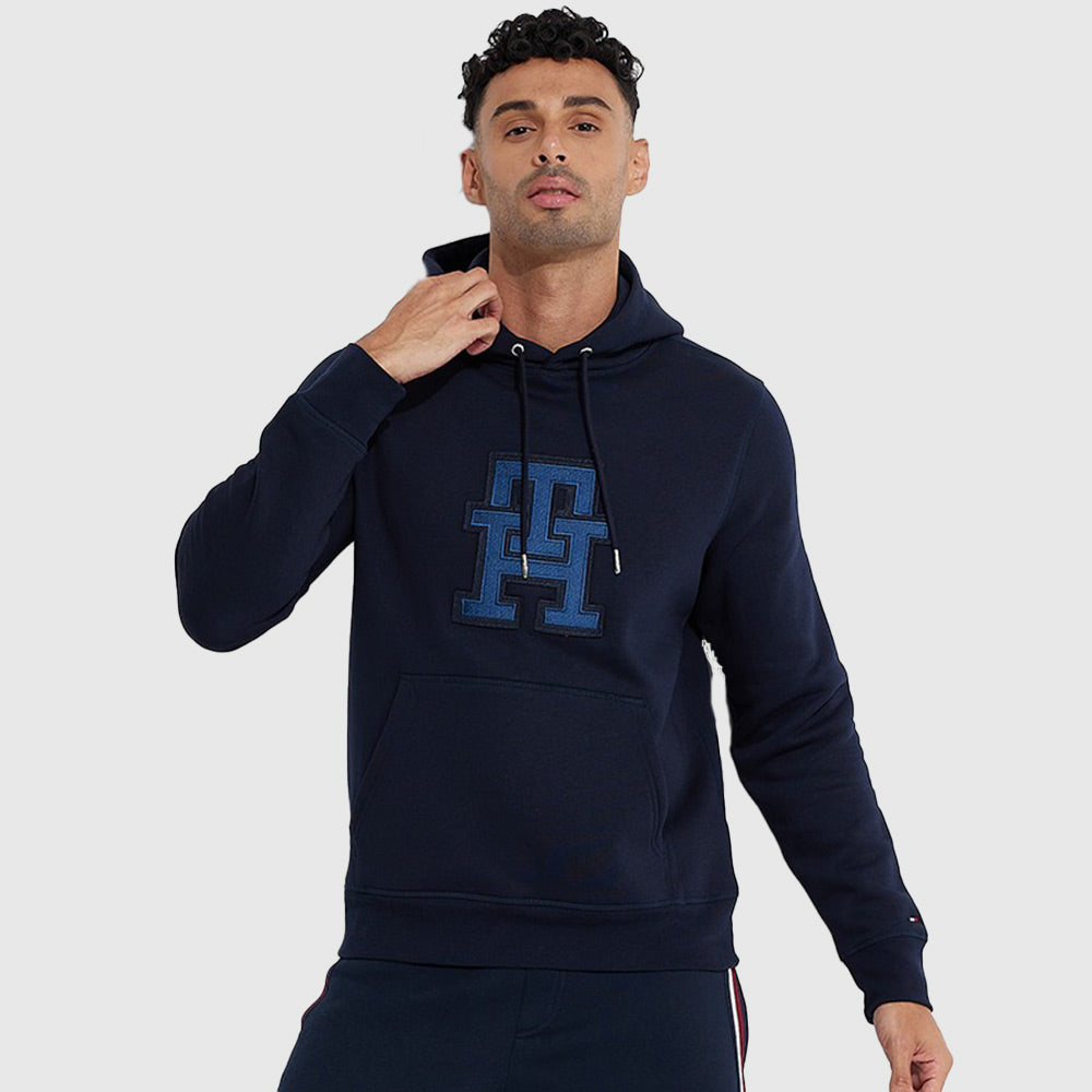 Monogram Applique Hoody - Navy*