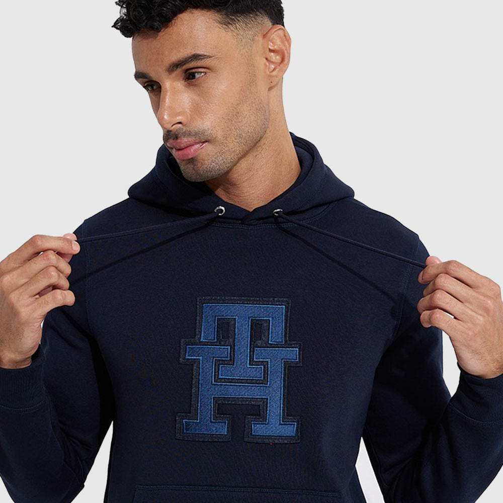 Monogram Applique Hoody - Navy*