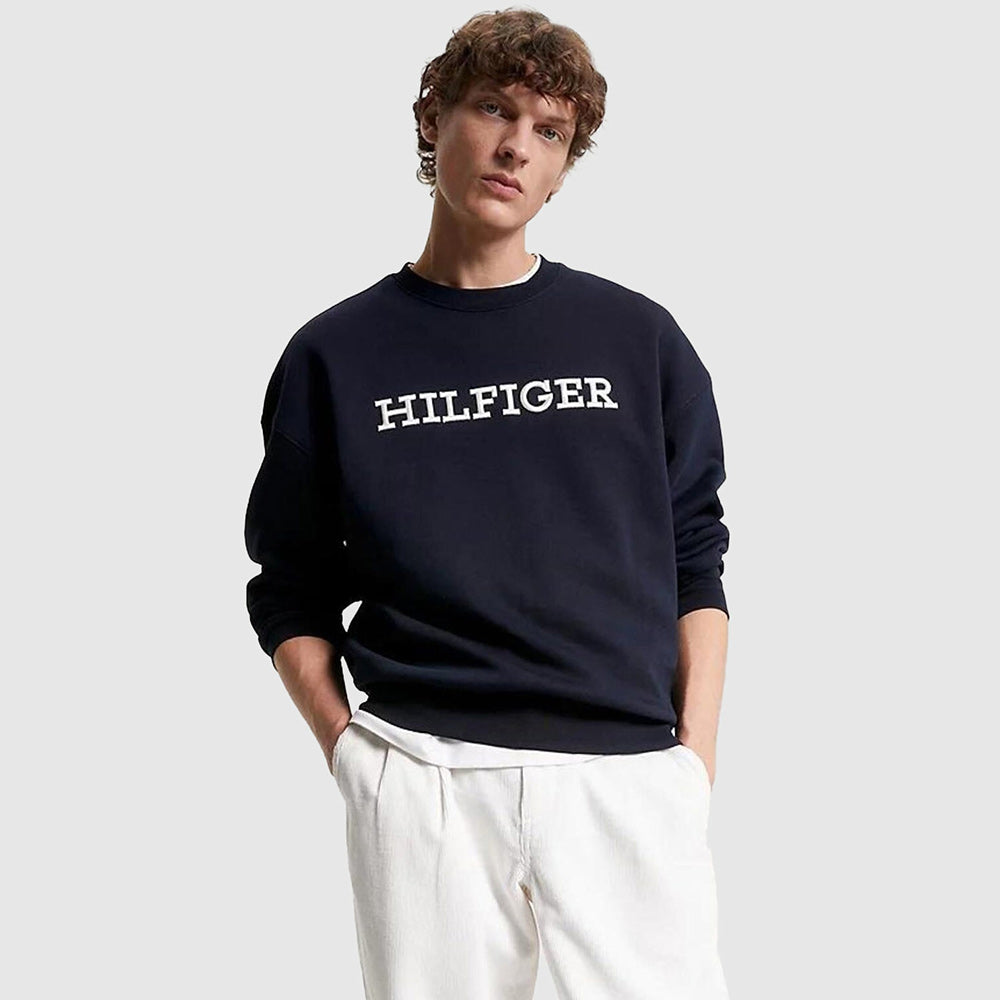 Monotype Embroidered Sweatshirt - Navy*