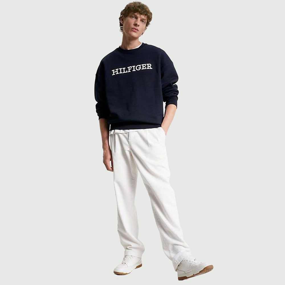 Monotype Embroidered Sweatshirt - Navy*