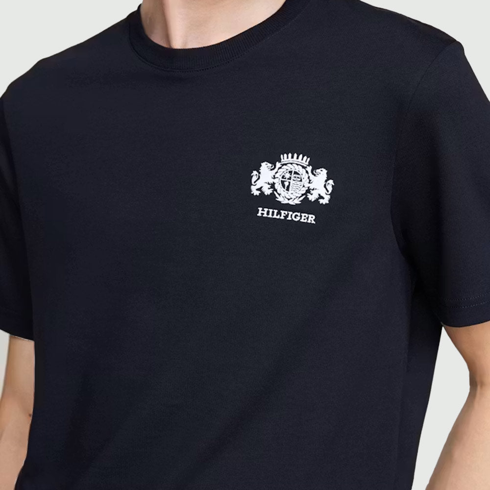 Small Crest Embro T-Shirt - Navy*
