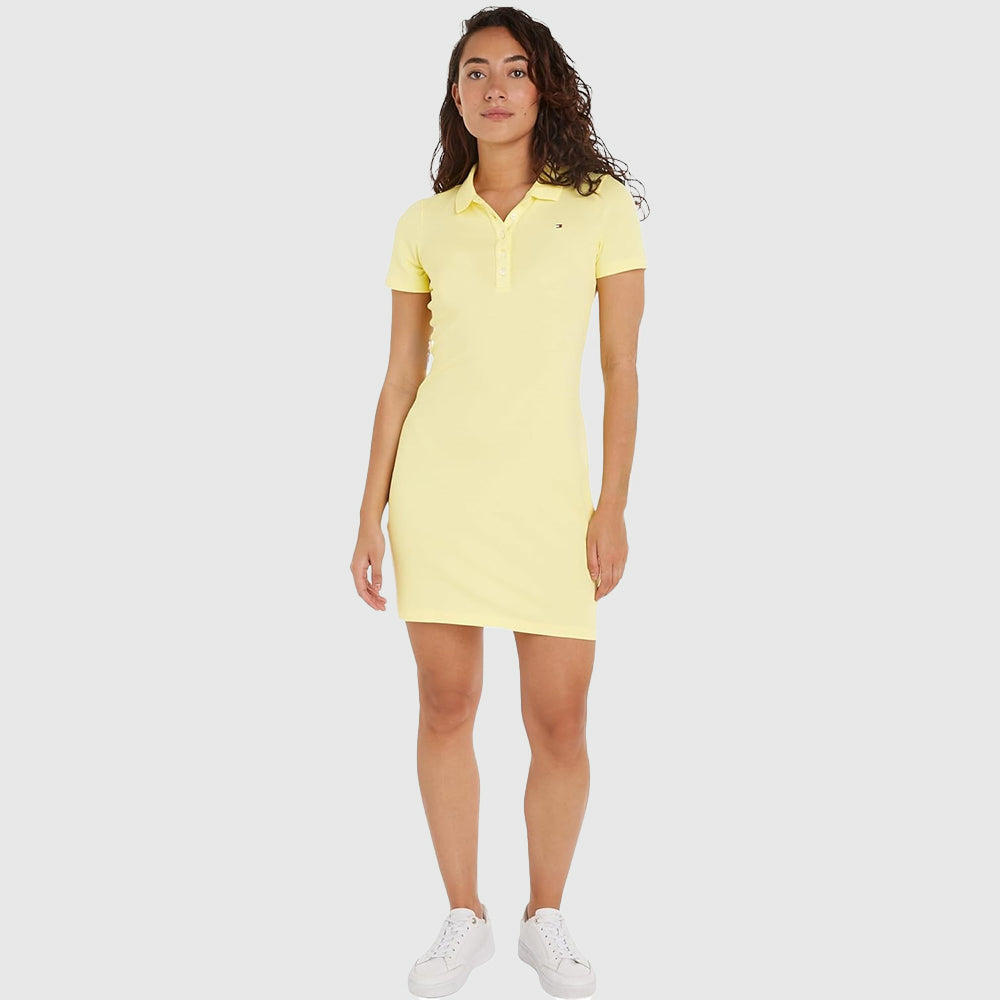 Slim Pique Polo Dress - Yellow*