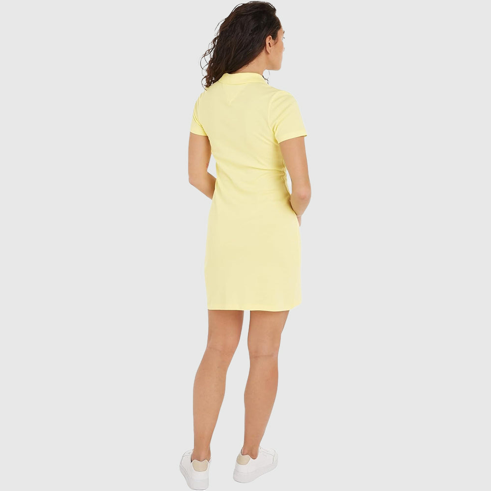 Slim Pique Polo Dress - Yellow*