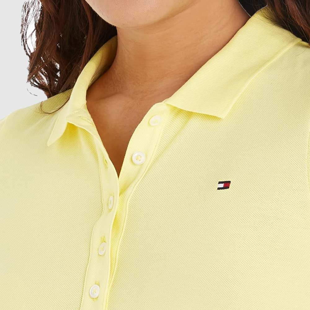 Slim Pique Polo Dress - Yellow*