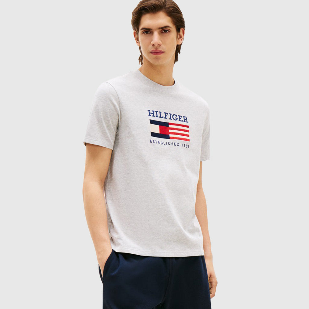 Americana Monotype Flag T-Shirt - Light Grey*