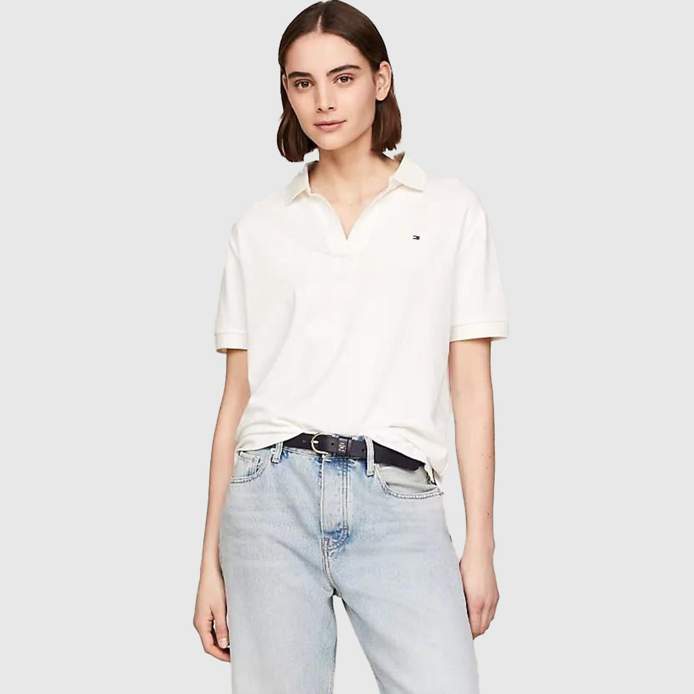 Open Placket Polo - Ecru*