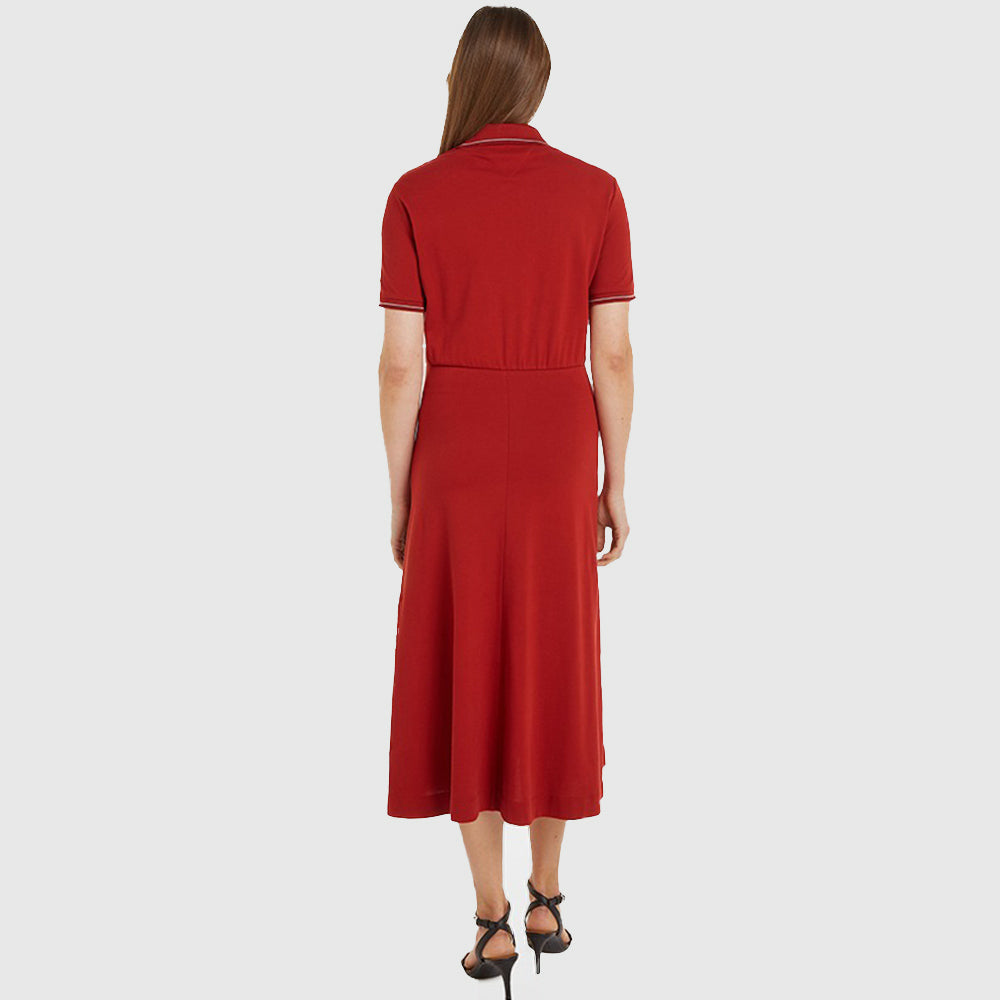 Tipping Polo Dress - Magma*