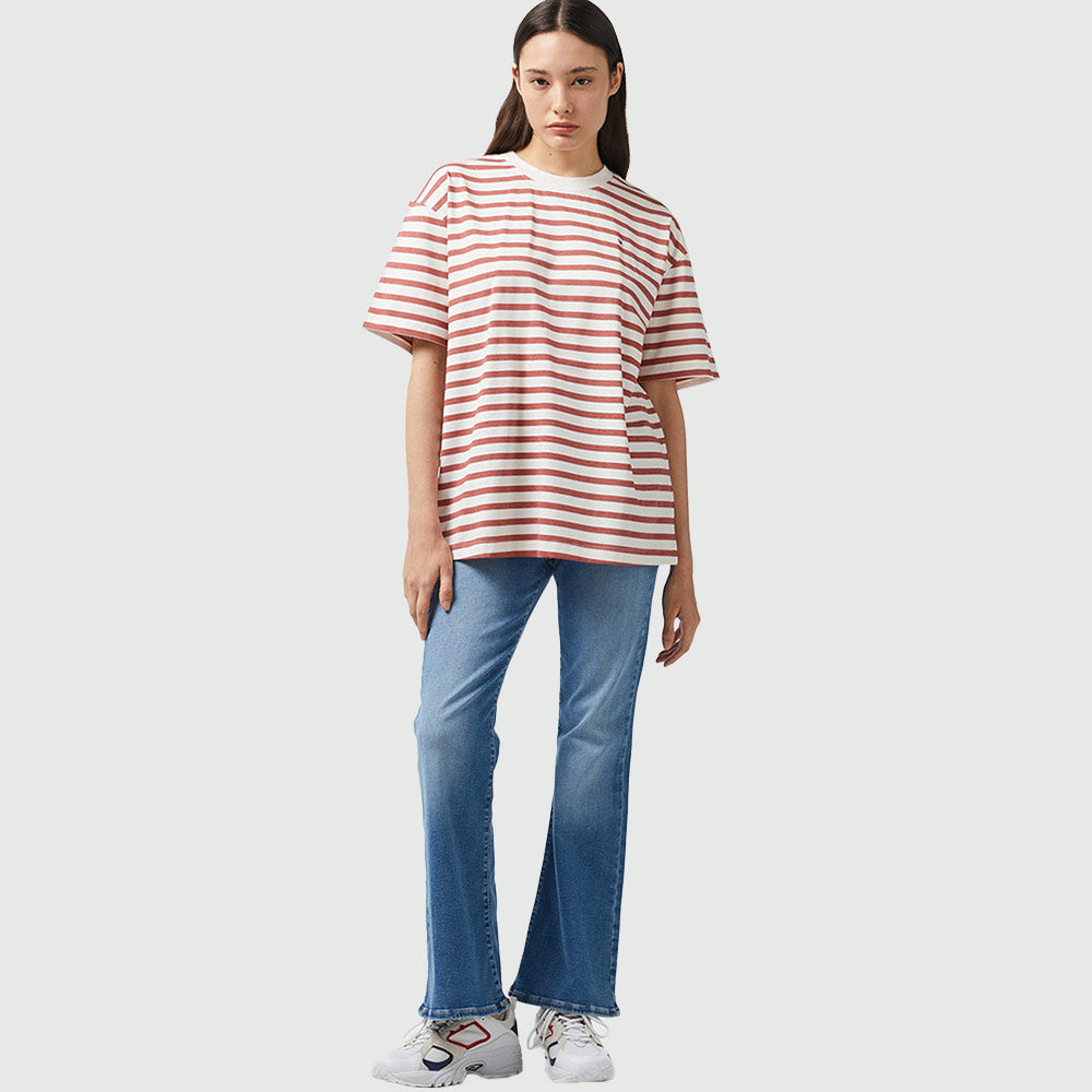Modern Regular Stripe T-Shirt - Red Multi*