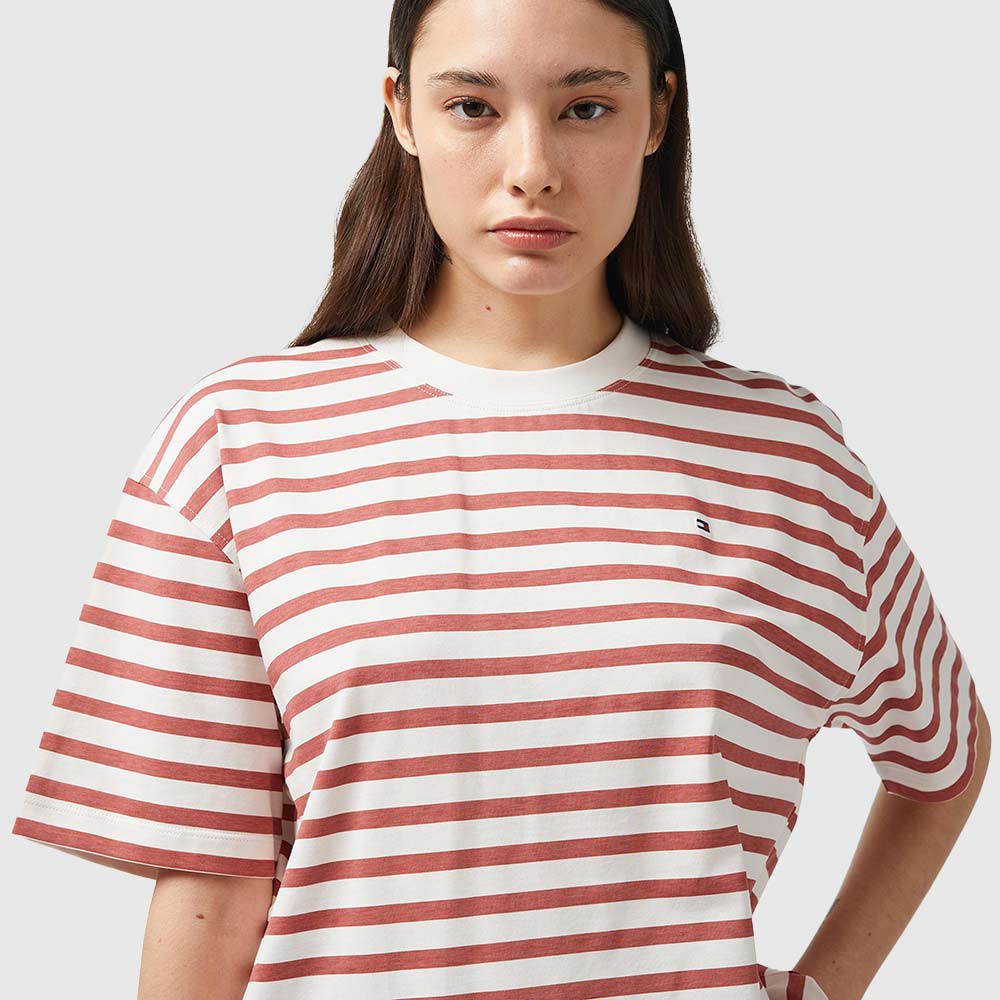Modern Regular Stripe T-Shirt - Red Multi*