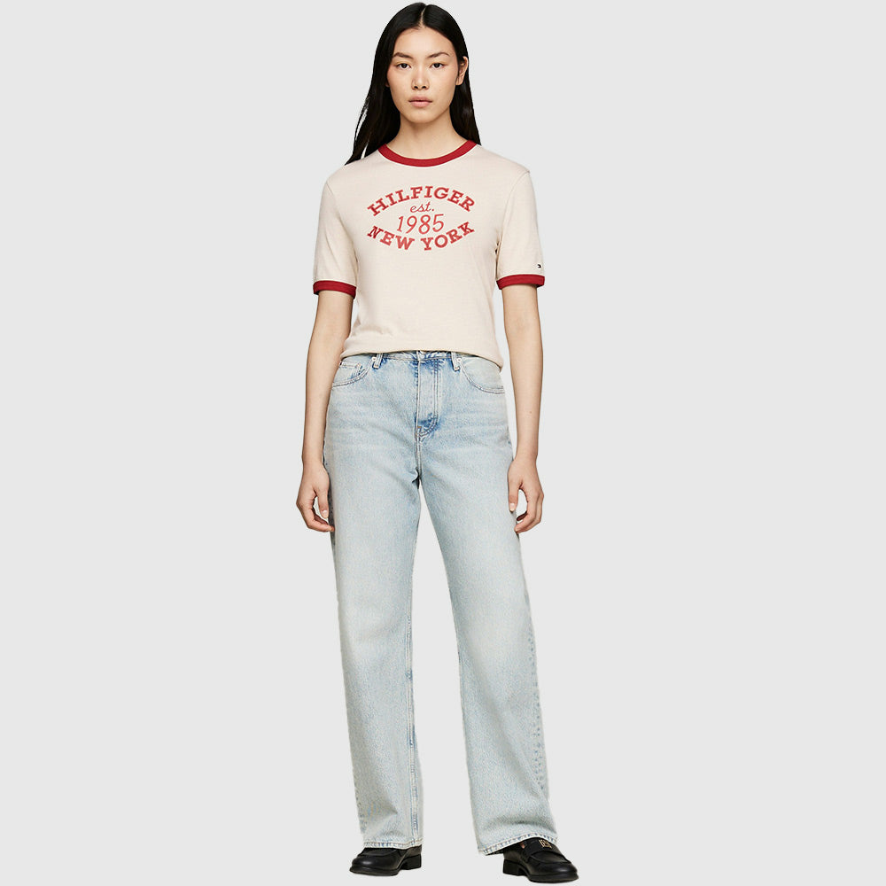 Regular Varsity Ringer - Beige*
