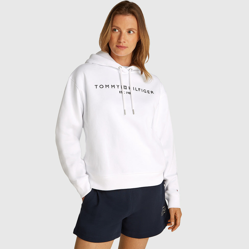 Modern Regular Logo Hoodie - White*