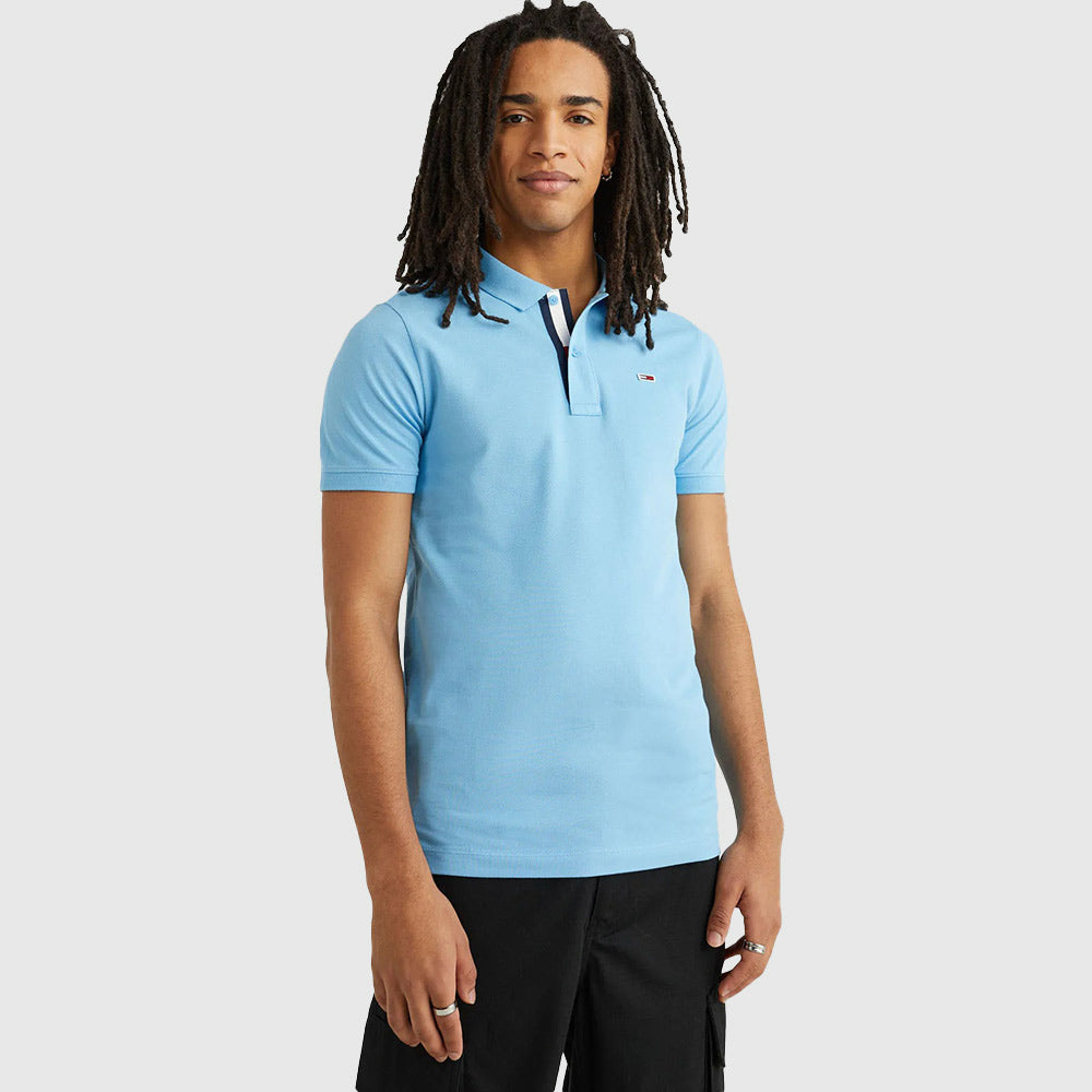 Slim Placket Polo - Blue*