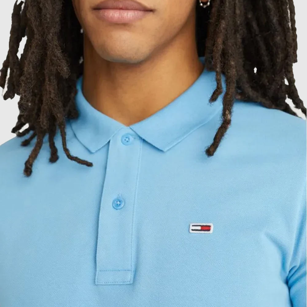 Slim Placket Polo - Blue*