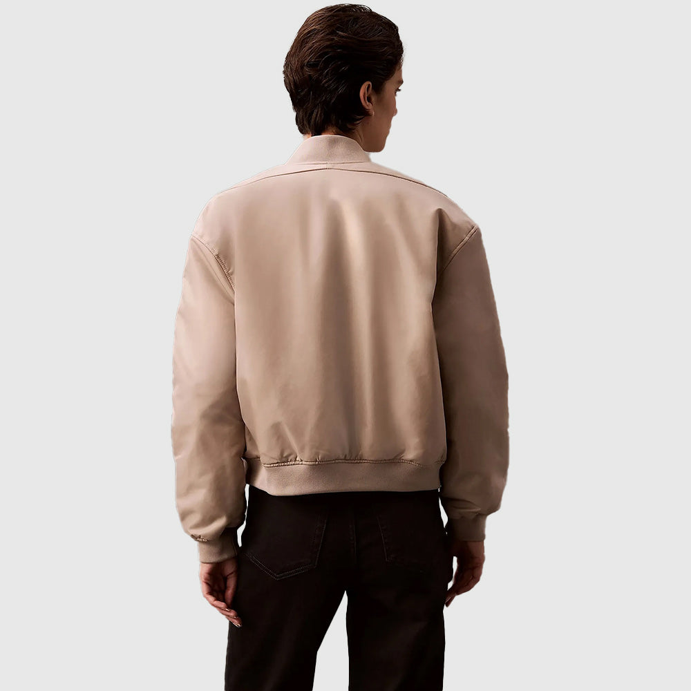 Filled Nylon Bomber Jacket - Brown*