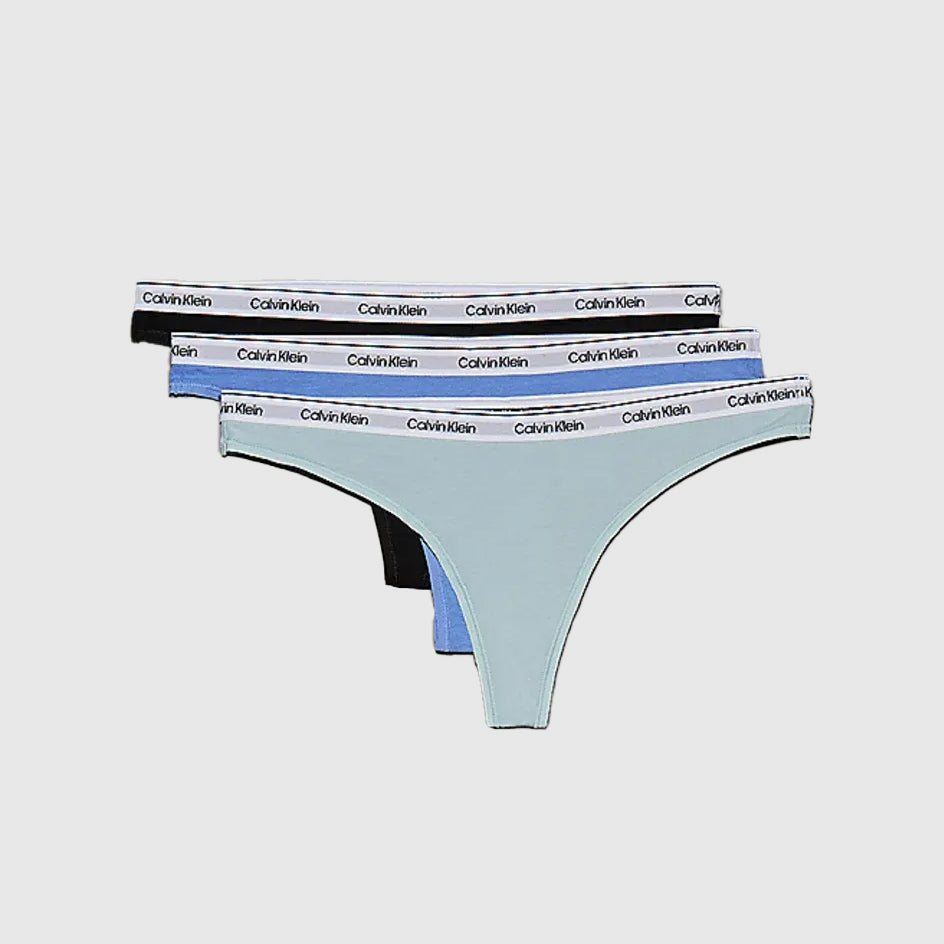Calvin Klein 3 Pack Thong - Blue Multi  |ThirdBaseUrban