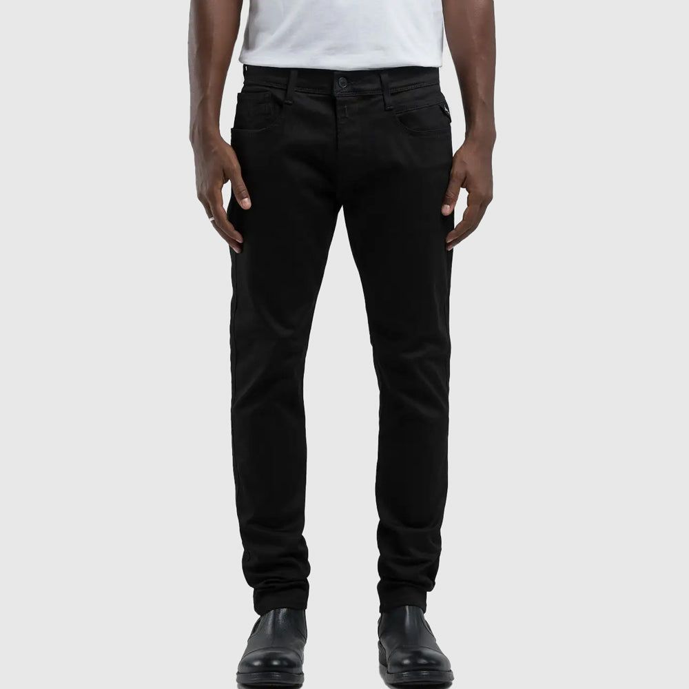 Replay  Anbass Powerstretch Denim Jeans- Black |ThirdBaseUrban