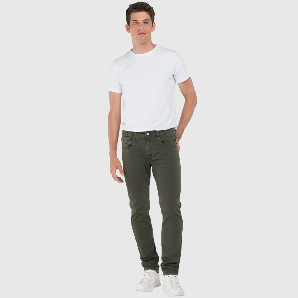 Replay Anbass Stretch Denim Jeans - Olive  |ThirdBaseUrban