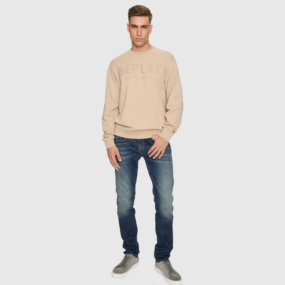 Attitude Print Sweater - Taupe