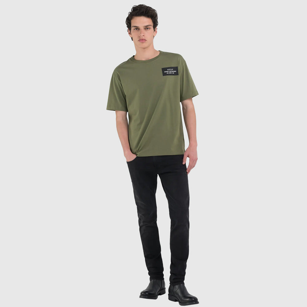 Back Block Print T-Shirt - Olive