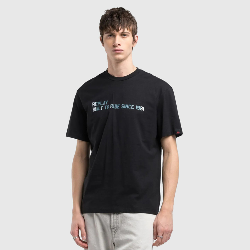 Replay Basic Jersey T-Shirt - Black |ThirdBaseUrban