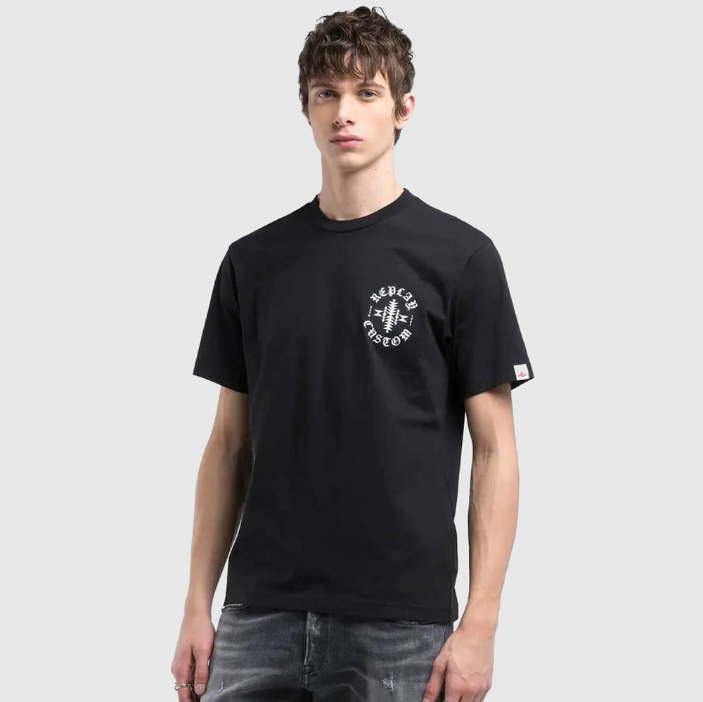 Replay Basic Jersey 30/1 T-Shirt - Black |ThirdBaseUrban
