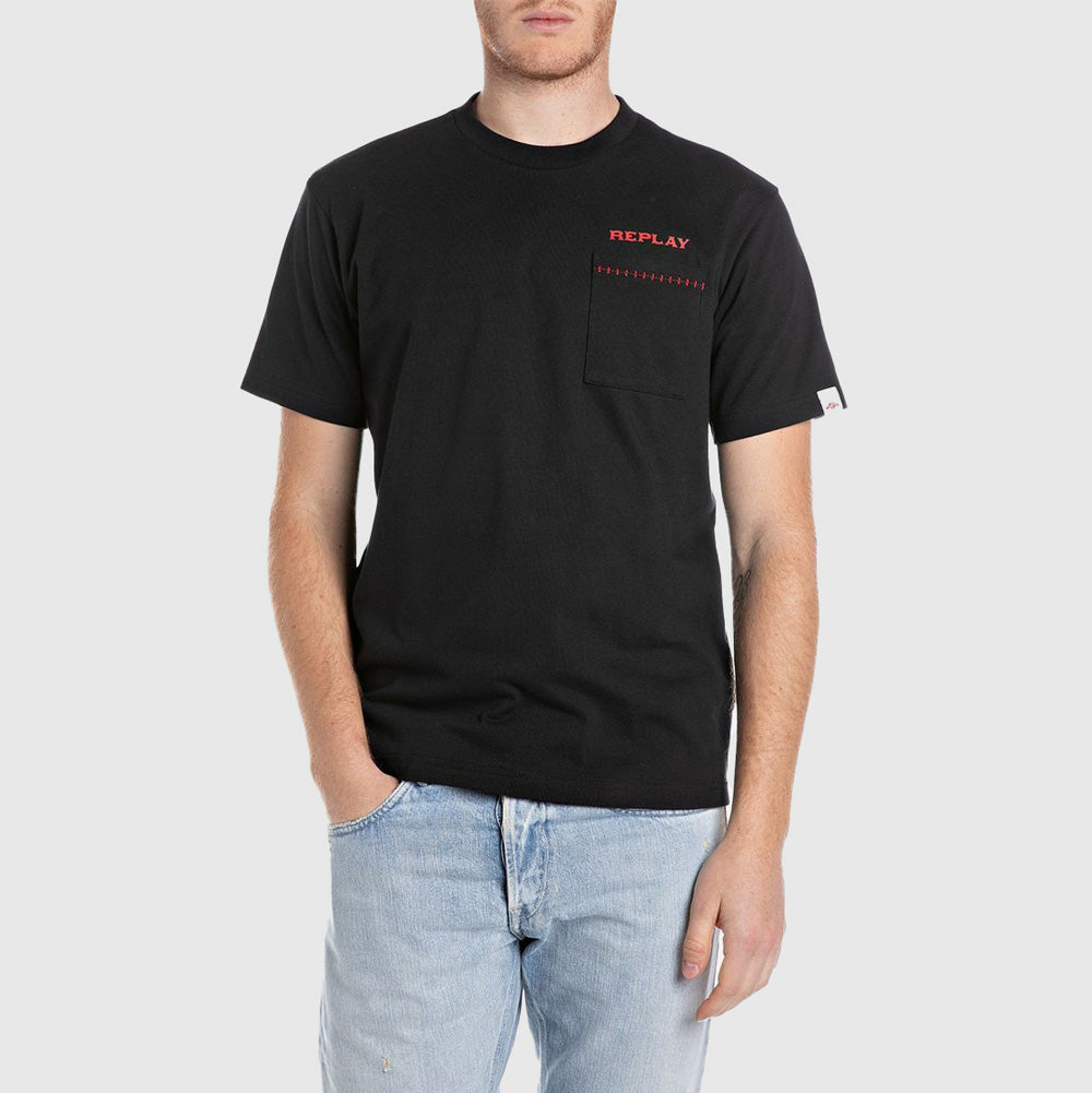 Replay Basic Jersey 30/1 T-Shirt - Black |ThirdBaseUrban