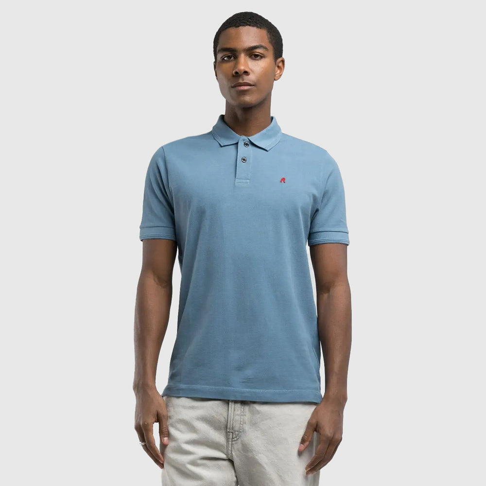 Replay Cotton Piquet Golfer - Blue |ThirdBaseUrban