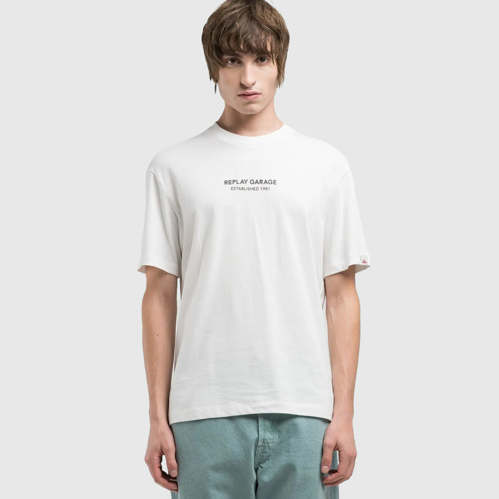 Replay Open End Jersey T-Shirt - White |ThirdBaseUrban