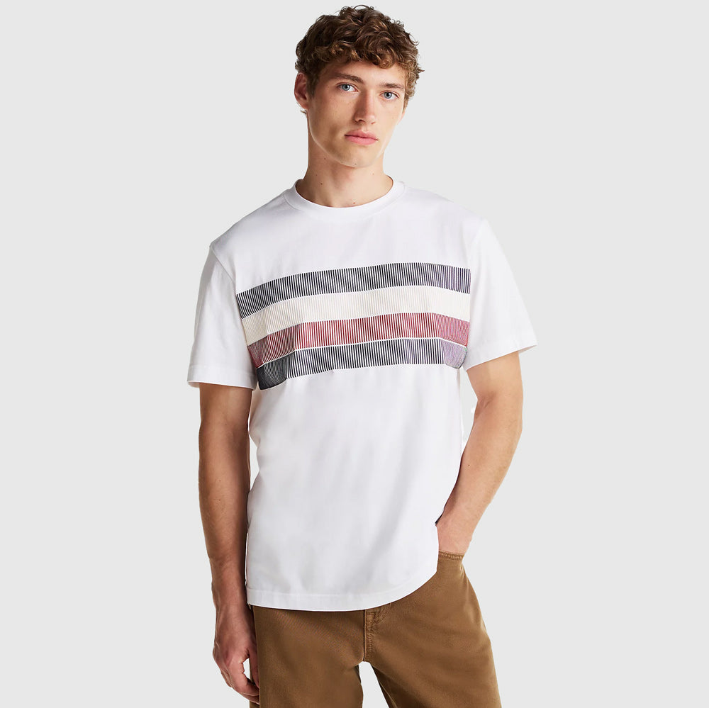 Tommy Hilfiger Global Stripe T-Shirt - White |ThirdBaseUrban