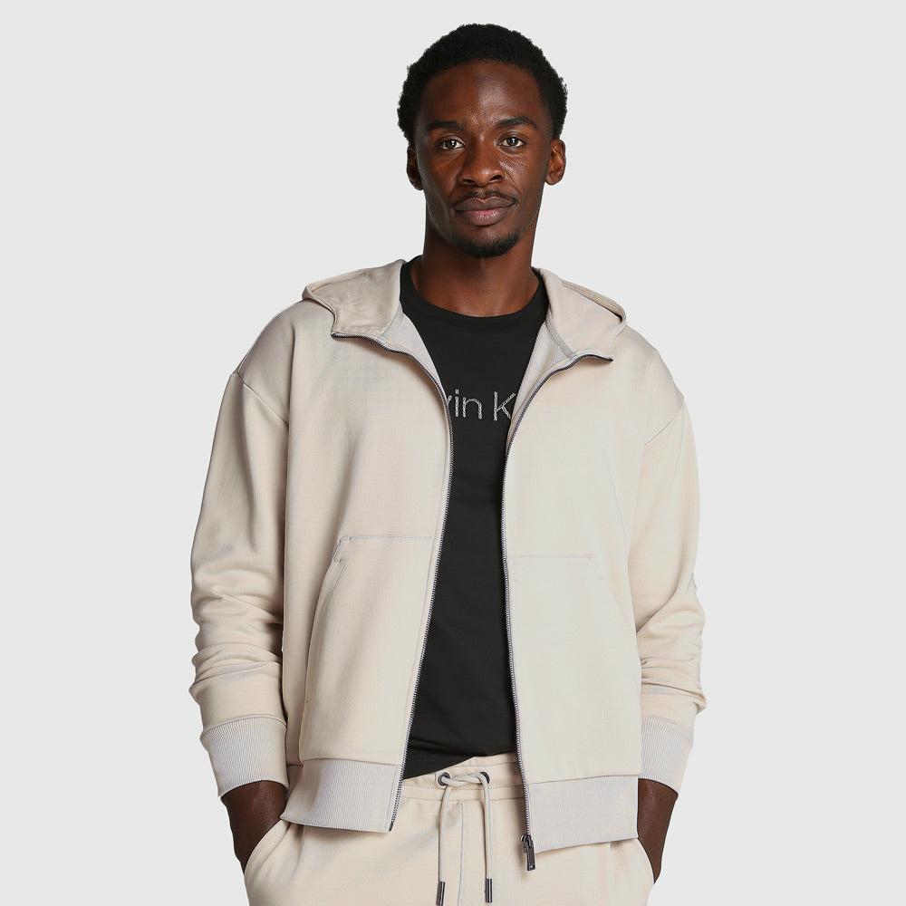 Calvin Klein Embro Hoodie - Cream |ThirdBaseUrban