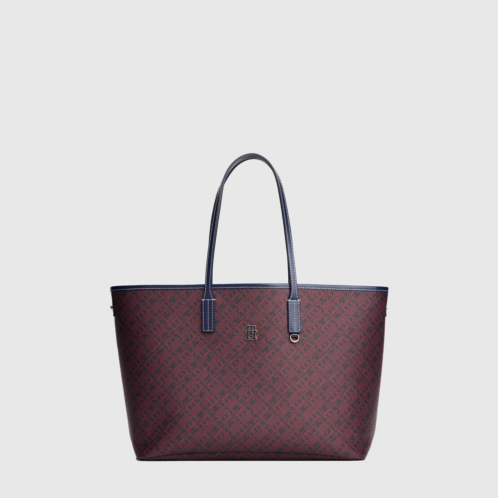 Tommy Hilfiger Monoplay Leather Tote - Navy Multi |ThirdBaseUrban