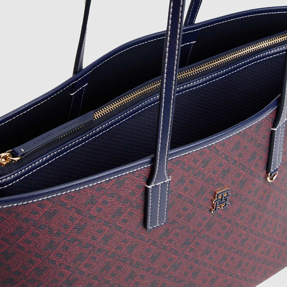 Monoplay Leather Tote - Navy Multi