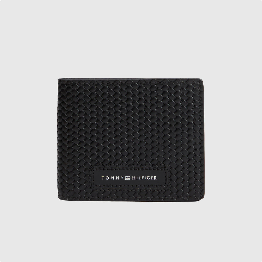 Tommy Hilfiger Woven Texture Mini  Wallet - Black |ThirdBaseUrban