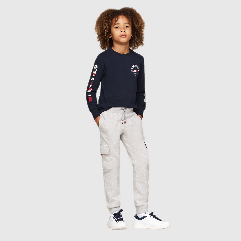 Tommy Hilfiger Kids Fleece Cargo Sweatpants - Light Grey |ThirdBaseUrban