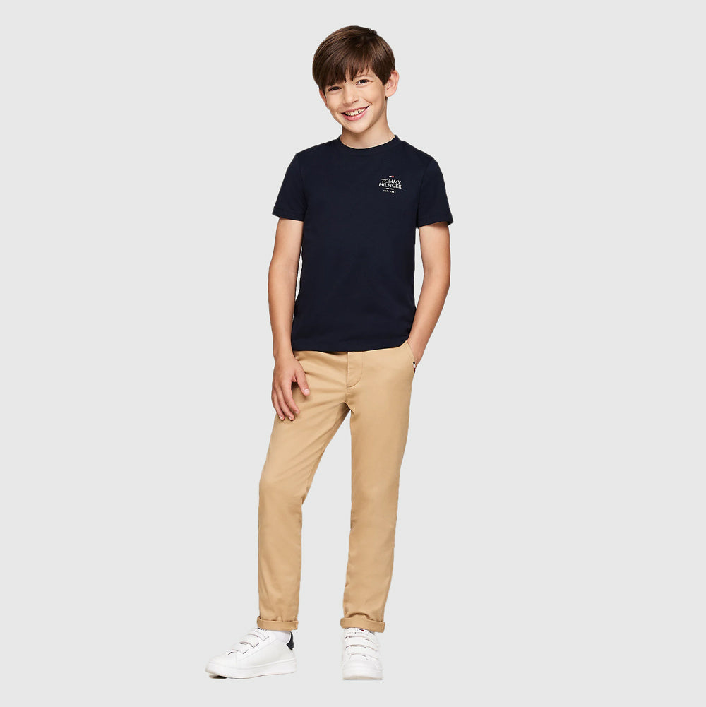 Kids Logo Print T-Shirt - Navy