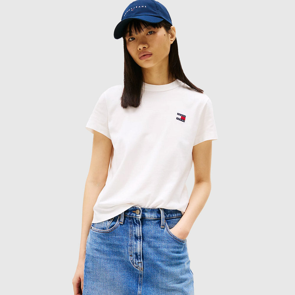 Tommy Hilfiger  Regular Badge T- Shirt - Ecru |ThirdBaseUrban