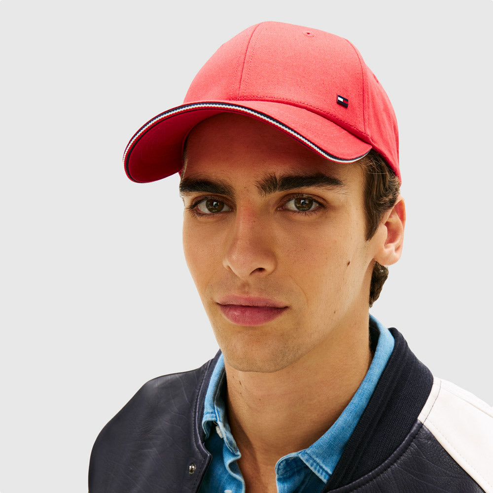 Tommy Hilfiger  Corporate Cotton 6 Panel Cap - Red |ThirdBaseUrban