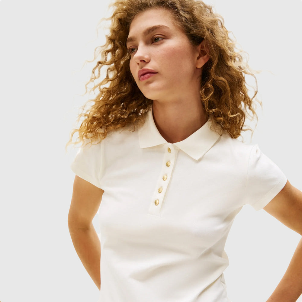 Tommy Hilfiger 1985 Slim Pique Golfer - Ivory |ThirdBaseUrban