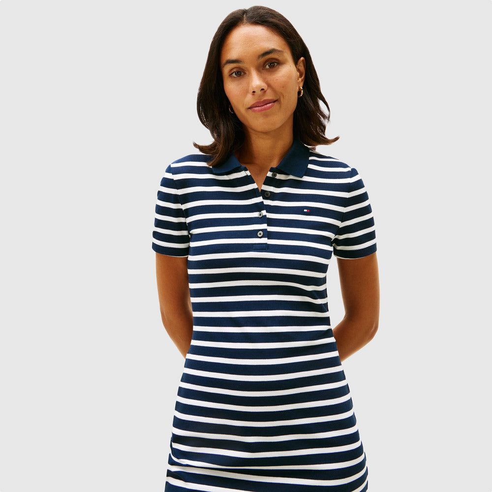 1985 Slim Pique Golfer Dress - Navy