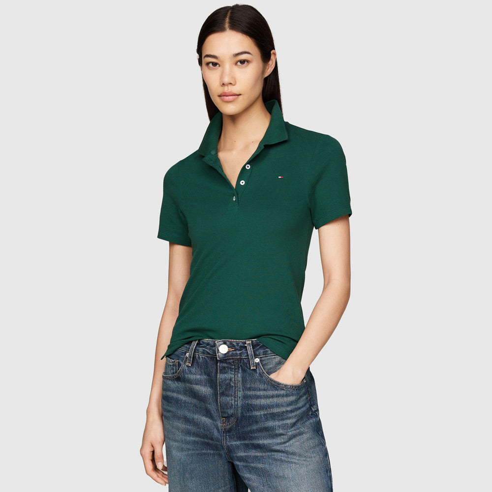 Tommy Hilfiger 1985 Slim Pique Golfer - Green |ThirdBaseUrban