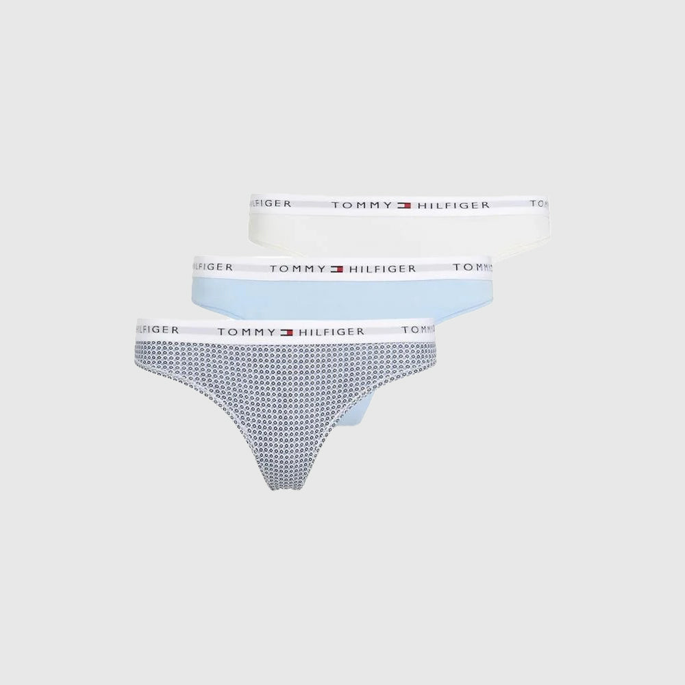 Tommy Hilfiger 3 Pack Thong - White Multi  |ThirdBaseUrban