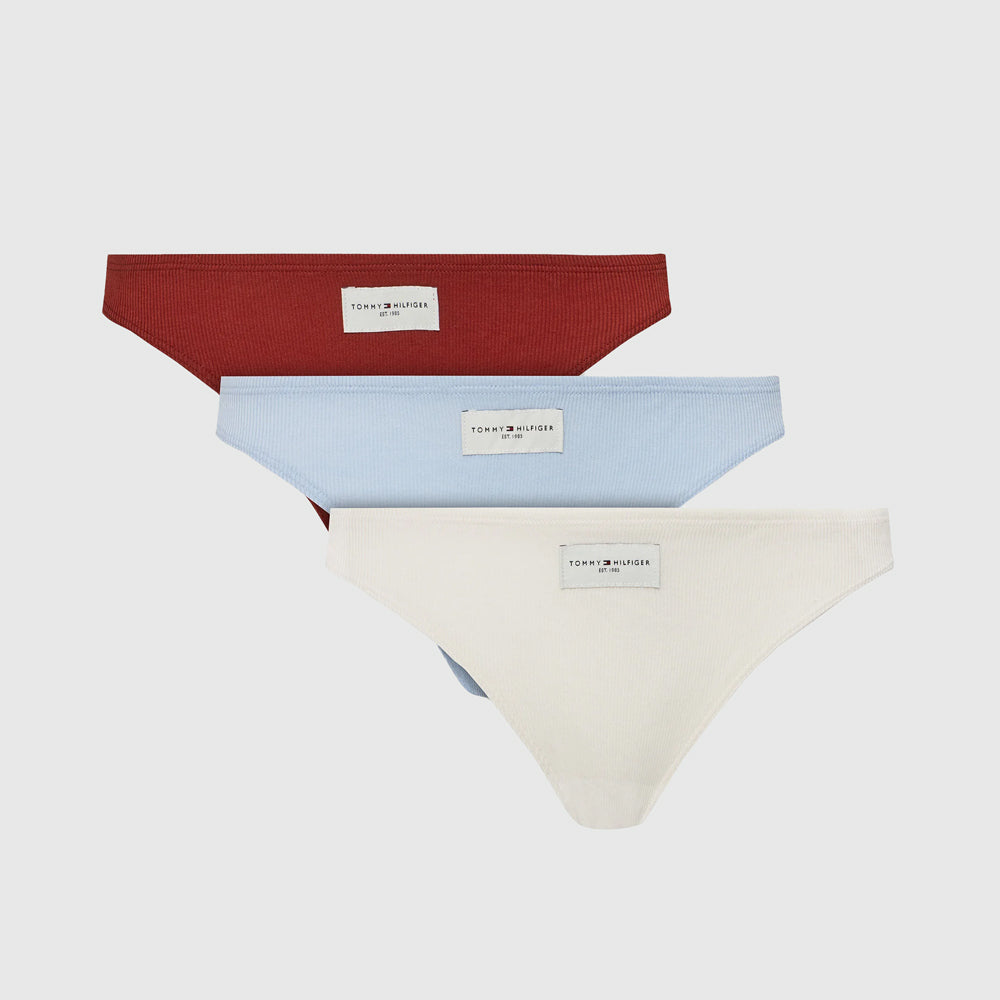 Tommy Hilfiger 3 Pack Rib Thongs - Multi |ThirdBaseUrban