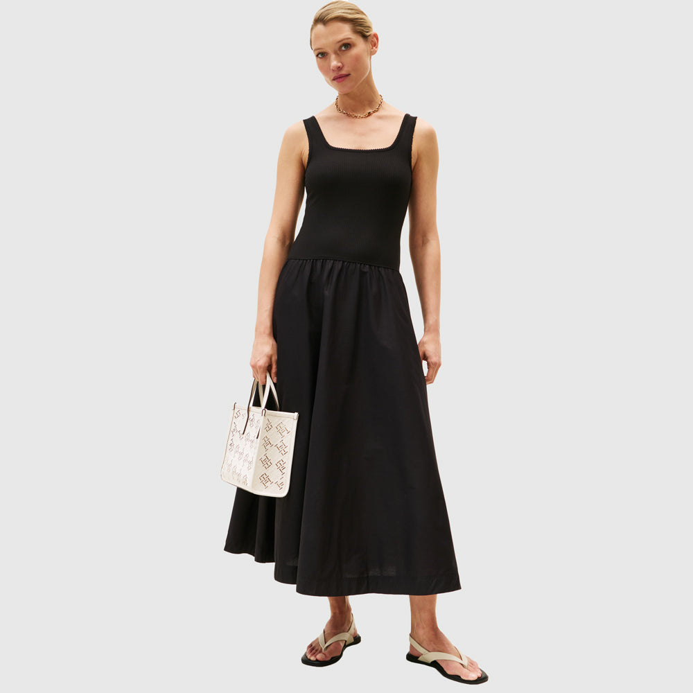 Rib Midi Dress - Black