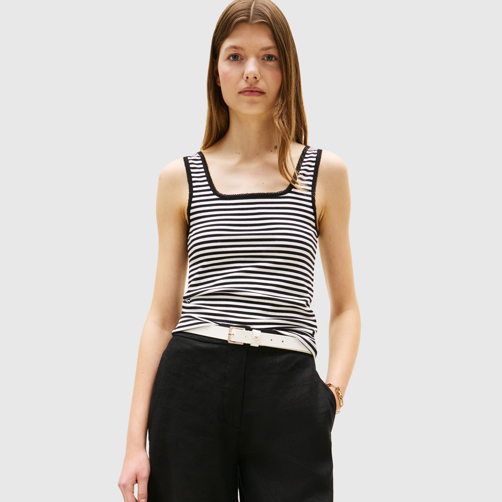 Tommy Hilfiger Slim Rib  Tank - Black Multi |ThirdBaseUrban