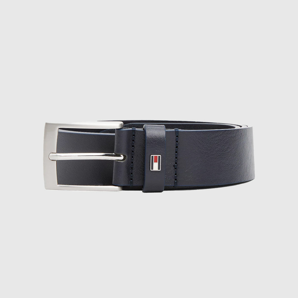 Tommy Hilfiger Adan Leather Belt - Navy |ThirdBaseUrban