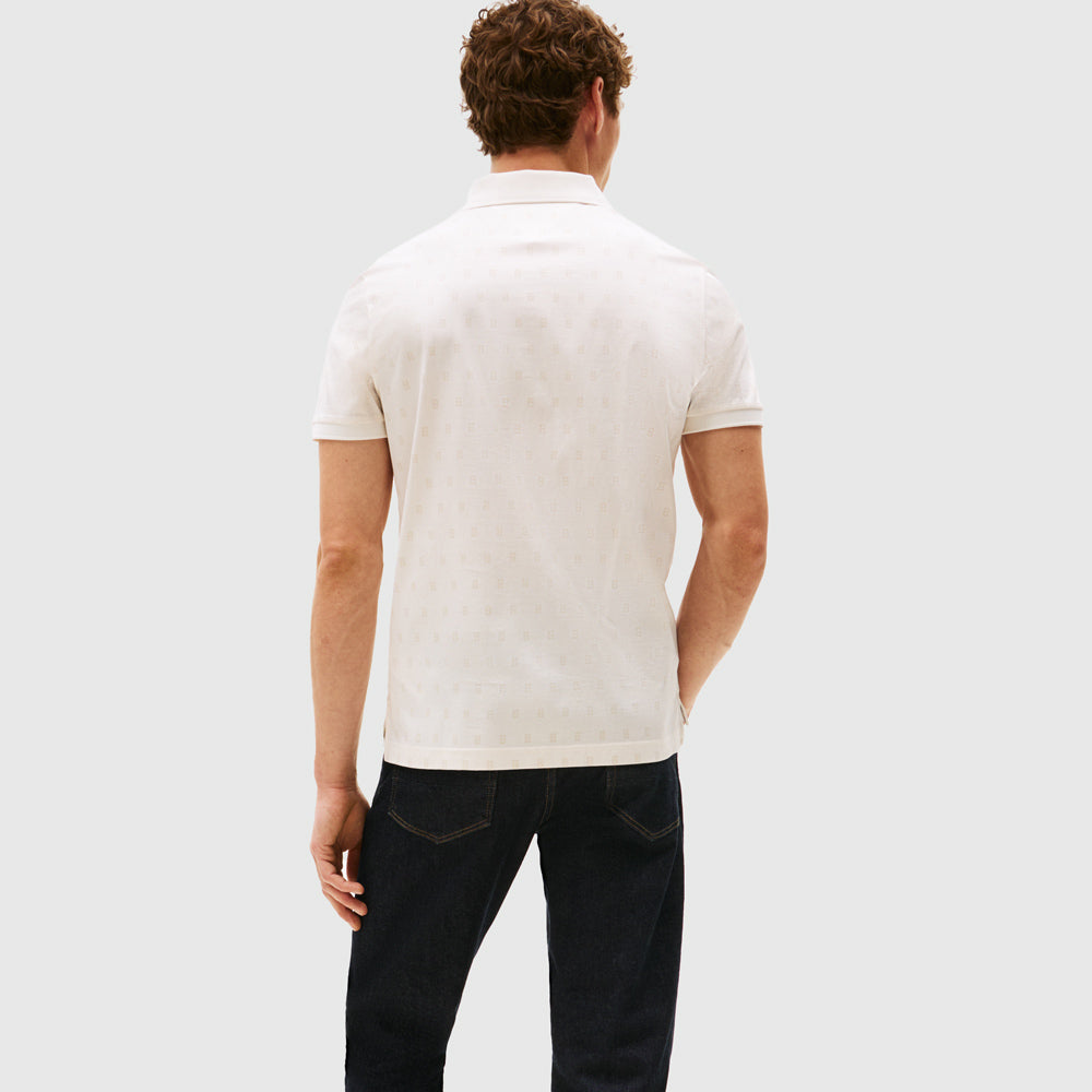 Aop Interlock Regular Golfer - Ivory